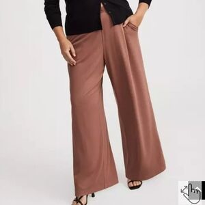 Torrid Brown Nutmeg High Rise Wide Leg Twill Pant